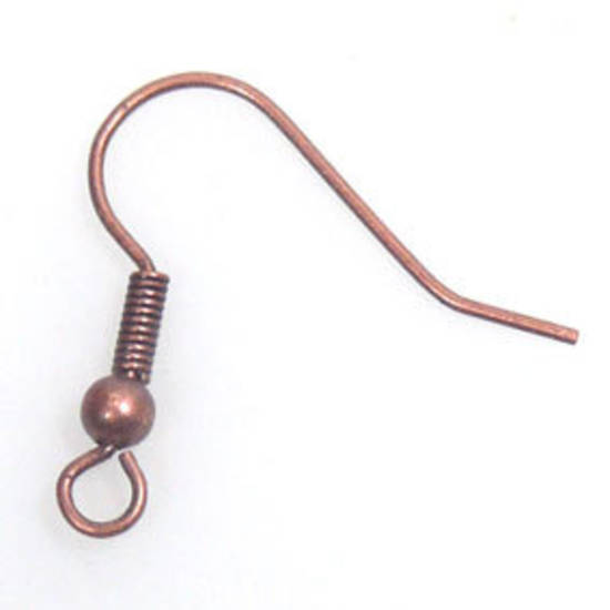 Fish earring hook (22mm) - antique copper