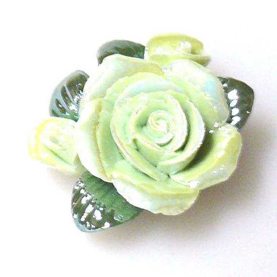 Handmade porcelain flower, 30mm: Mint with buds