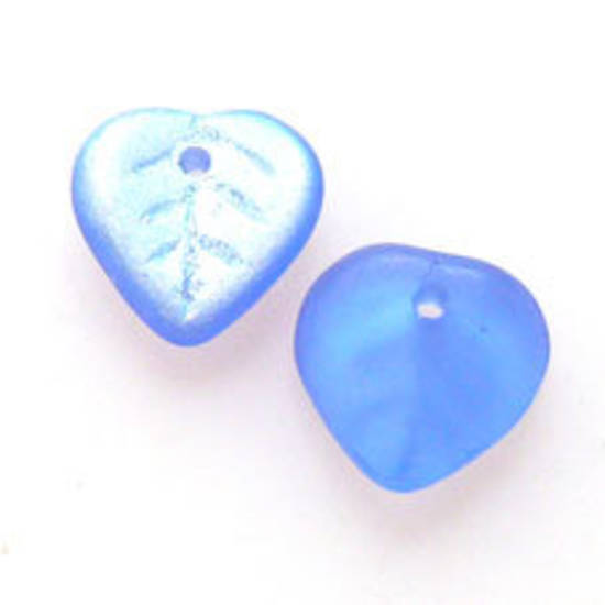 NEW! Small Heart Leaf, 9mm - Sapphire AB frosted