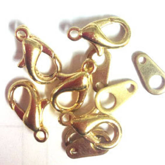 PARROT CLASP PACK, with tab ends - Gold
