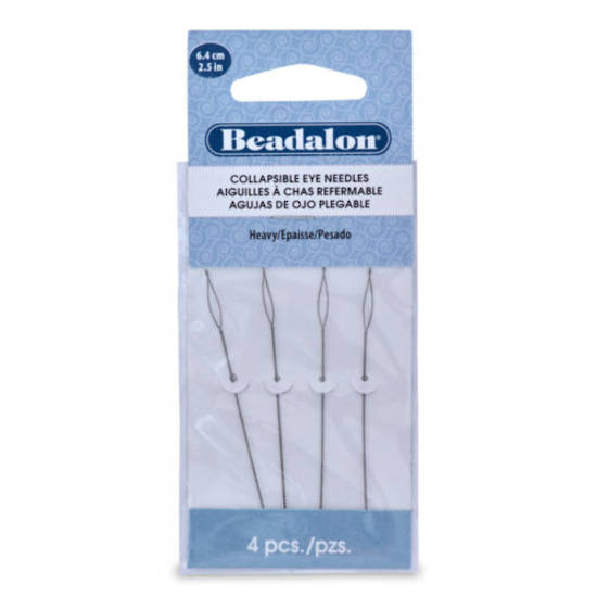 Beadalon Collapsible Eye Needle, 6.4cm long: 4 pack - heavy