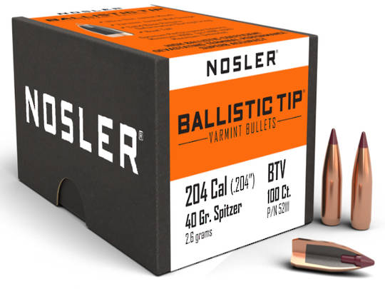 Nosler Ballistic Tip Varmint 20cal 40gr x100 #52111