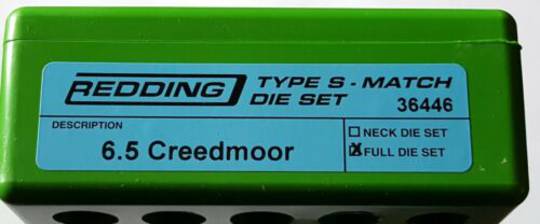 Redding 6.5mm Creedmoor Type S-Match Full Length Sizing Die Set