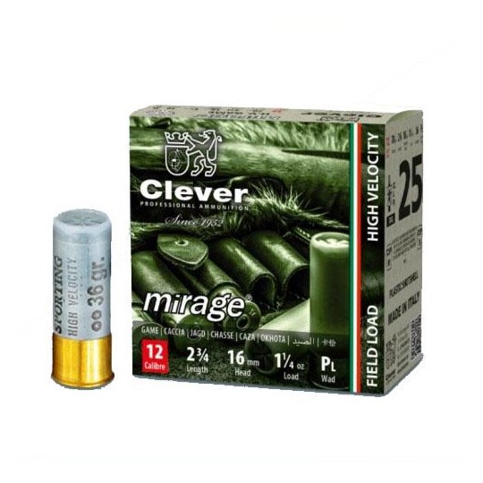 12ga Clever Mirage HV Game T3 36gram #5 250 Rounds