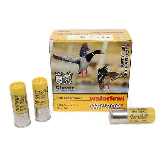 12ga Clever Mirage Soft Steel Hunting 35 gram T3 #4 250 Rounds