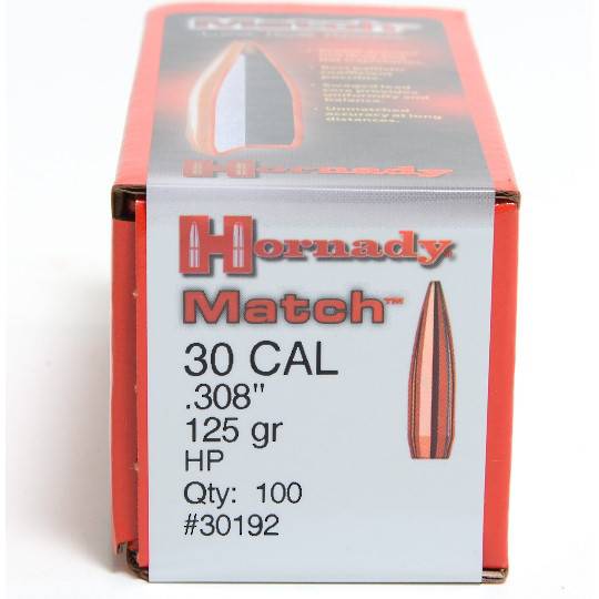 Hornady 30cal 125gr HP Projectiles Box of 100 #30192
