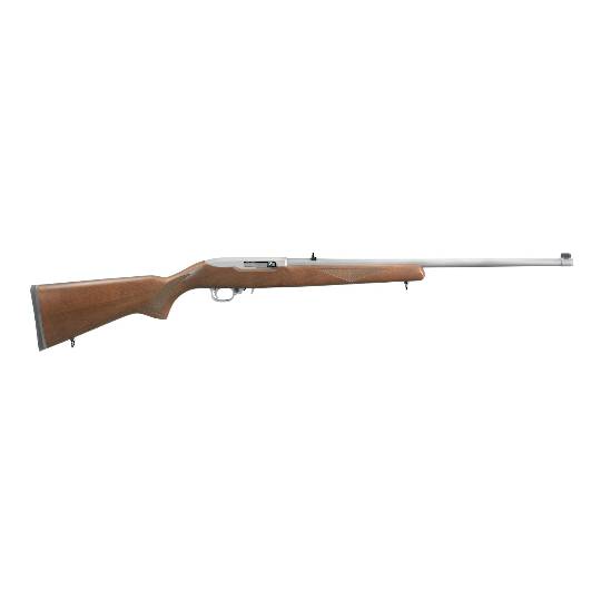 Ruger 10/22 Wood Sporter Stainless 22LR Rifle Threaded 1/2x20