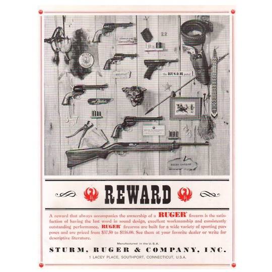 Ruger Reward Tin Sign