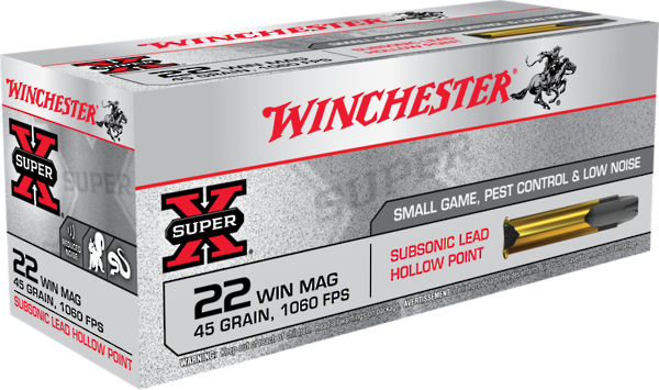 Winchester Super X Sub Sonic 22 Win Mag 45grain Lead HP