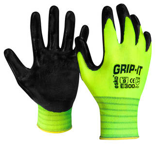 Glove E300 Grip-It Nitrile Palm/Cottonknit S-2XL