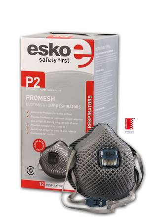Esko Dust Mask PC823e P2 Valved Carbon Filter Box of 12