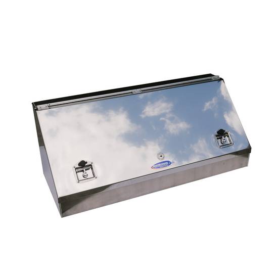 Tapered Front Toolbox (600H x 600D x 900L) - 4mm Aluminium, Single Stainless Steel Door & Shelf