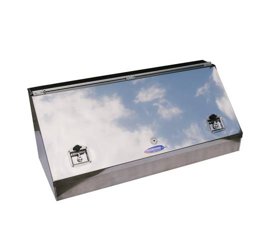 Tapered Front Toolbox (500H x 500D x 900L) - 3mm Aluminium, Single Stainless Steel Door