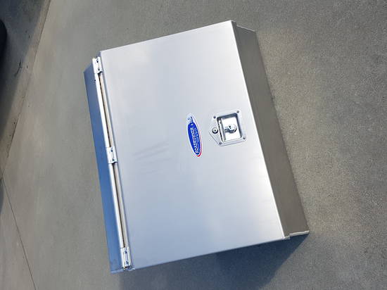 Tapered Front Toolbox (500H x 500D x 500L) - 3mm Aluminium, Single Stainless Steel Door