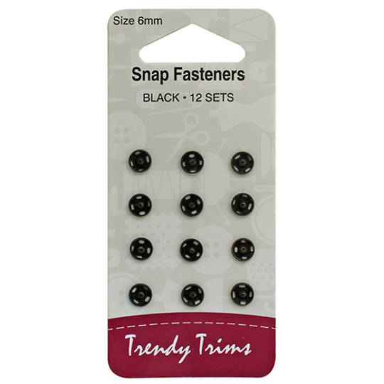 Snap Fasteners 13mm Black