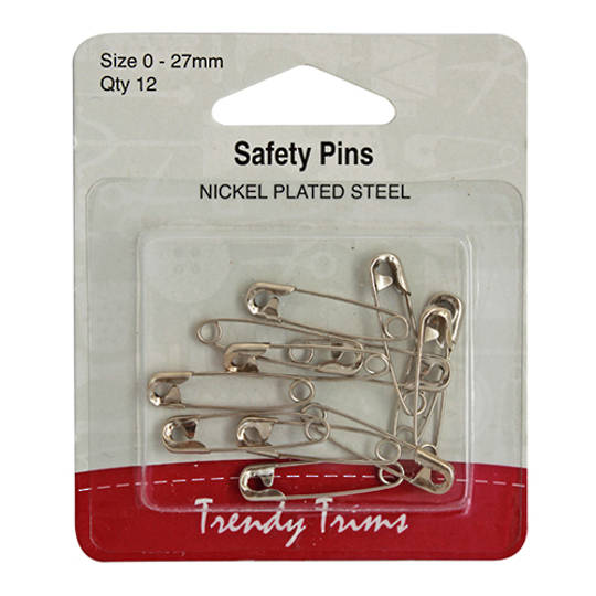 Safety Pins Size 0 - Nickel