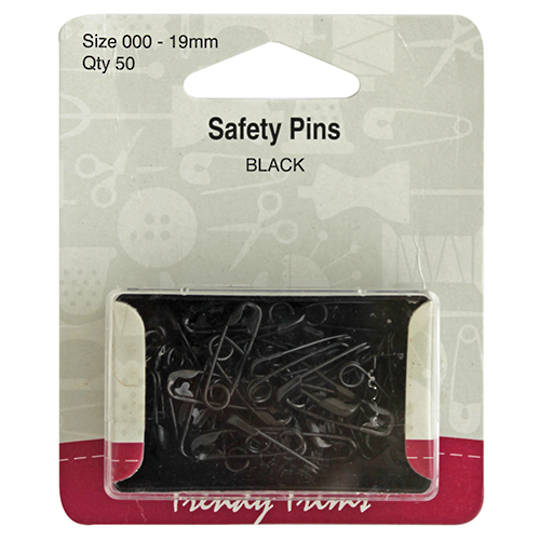 Safety Pins Size 000 - BLACK