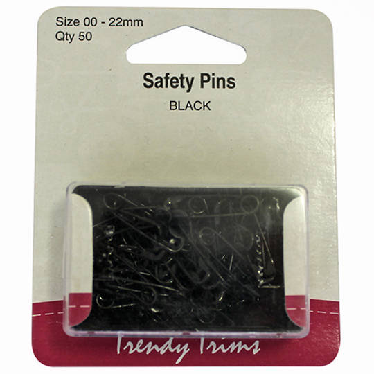 Safety Pins Size 00 - BLACK