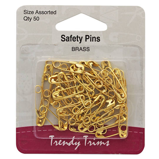 Safety Pins Brass - Assorted