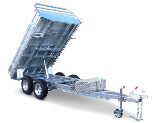 Safari Flatdeck Hydraulic Tipping 10x6 Tandem Axle Trailer Optional 1200mm Cage