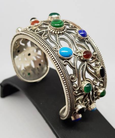 Natural gemstone cuff (slave) bangle