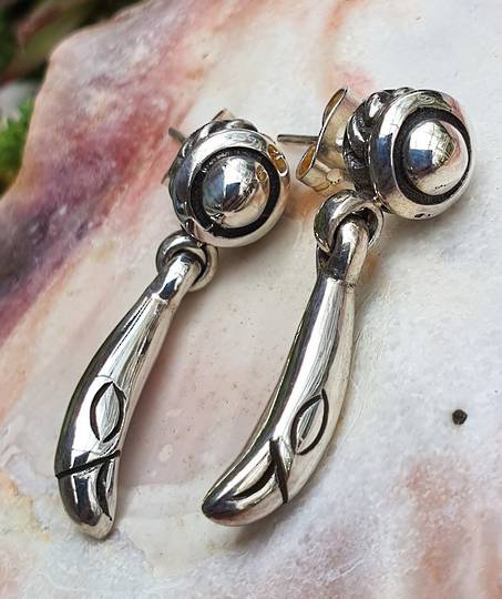 Silver earrings, stud style - less than half price