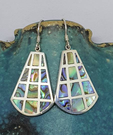 Paua shell earrings - hook style