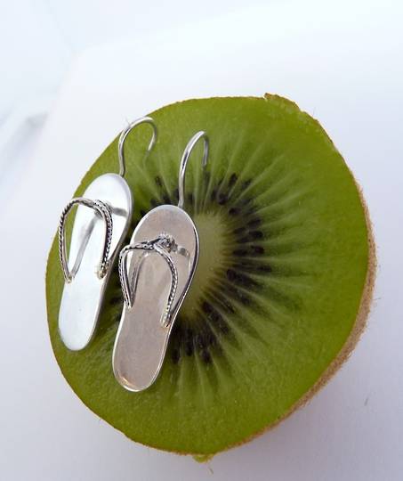Sterling silver jandal (flip flop) earrings
