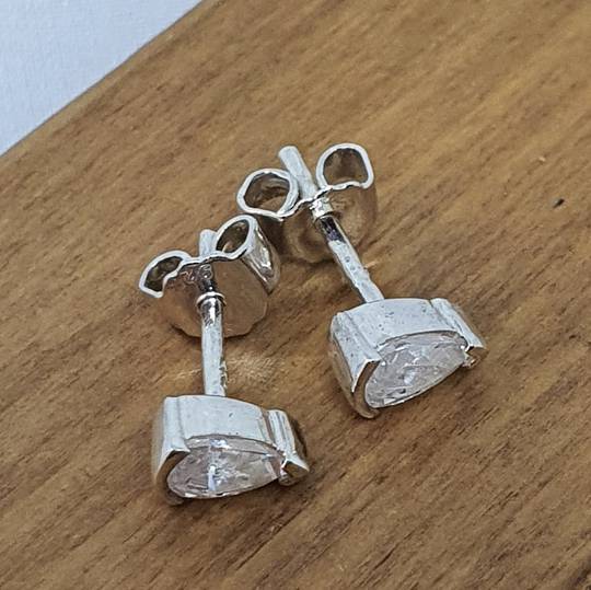 Silver cubic zirconia stud earrings