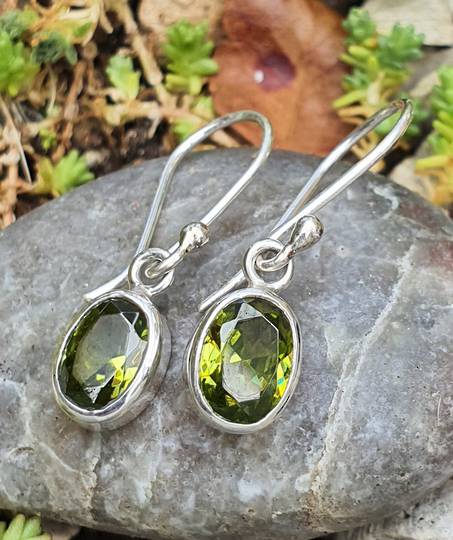 Sterling silver peridot earrings