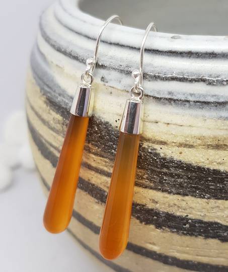 Silver carnelian earrings