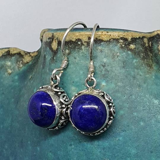 Lapis lazuli sterling silver earrings