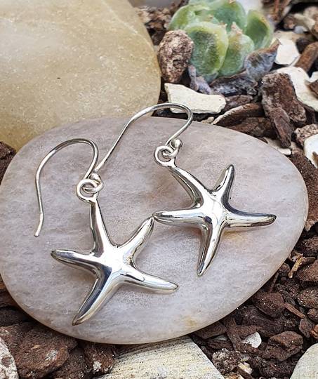 Sterling silver starfish earrings