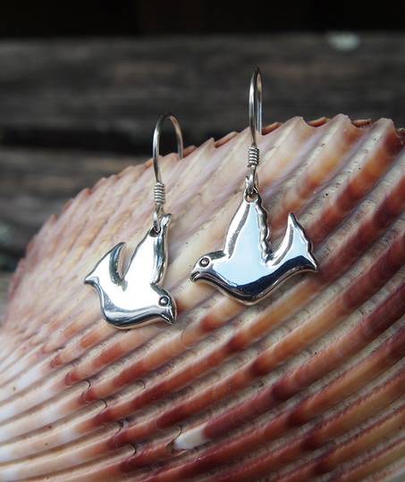 Silver Dove earrings