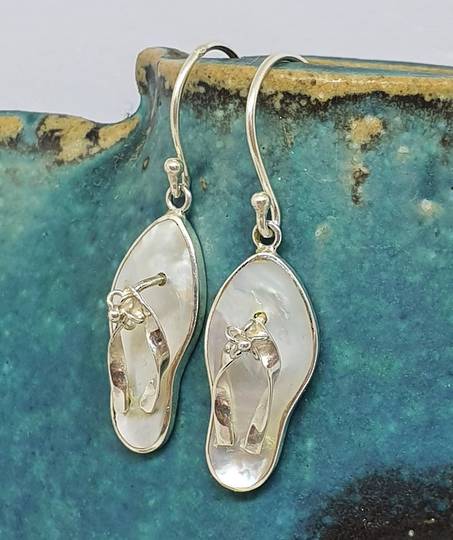 Mother of pearl jandal earrings