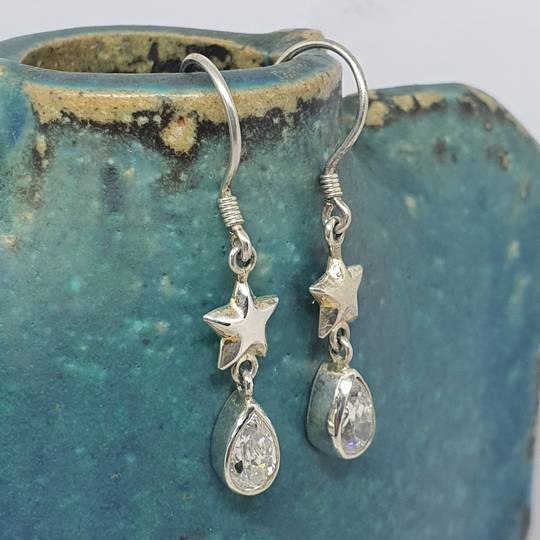 Cubic zirconia earrings | Stars and diamonds