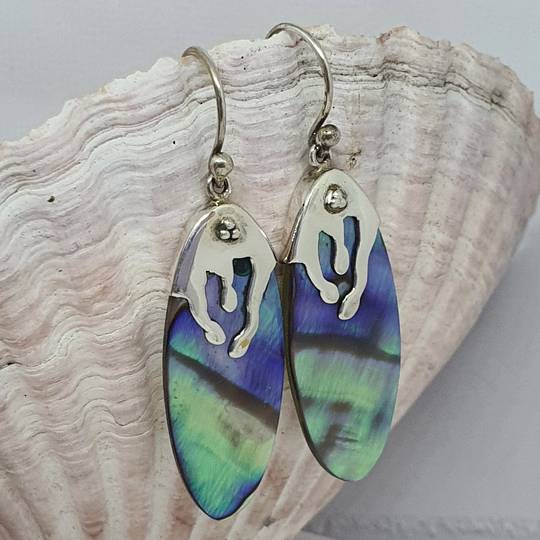 Sterling Silver Paua Shell Earrings