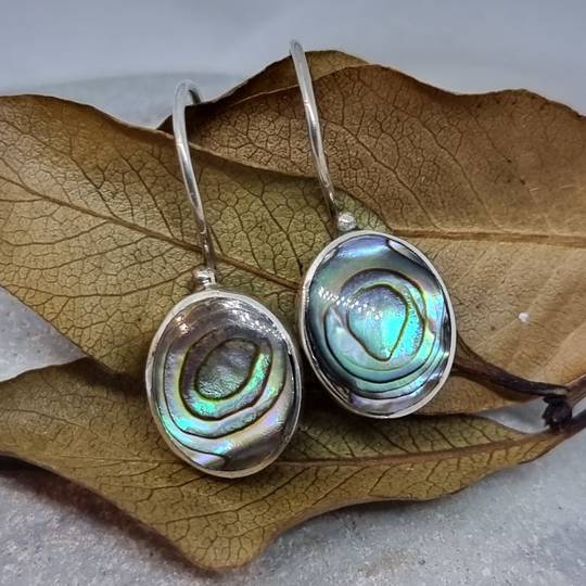 Paua shell silver earrings - last pair