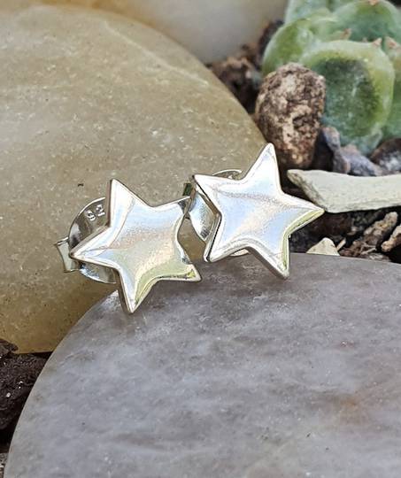 Sterling silver star stud earrings