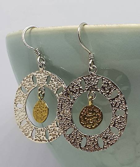 Sterling silver lightweight hammered silver hoops