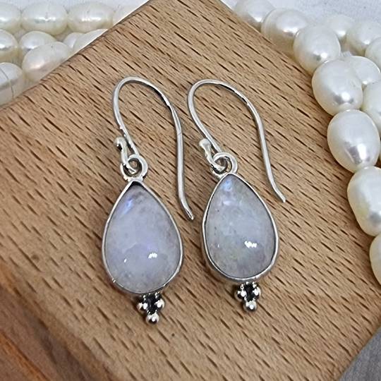 925 Sterling silver moonstone earrings