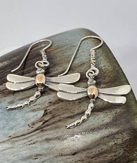 Sterling silver dragonfly earrings