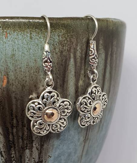 Sterling silver flower earrings