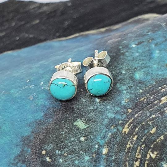 Sterling silver turquoise stud earrings