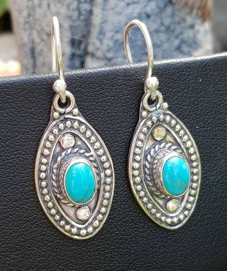 Sterling silver hook turquoise earrings