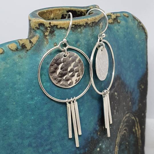 Modern funky silver earringsd