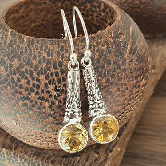 Sterling silver citrine earrings