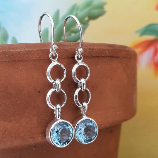 Sterling silver blue topaz earrings