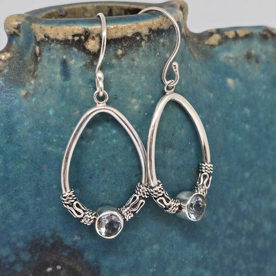 Sterling silver blue topaz earrings