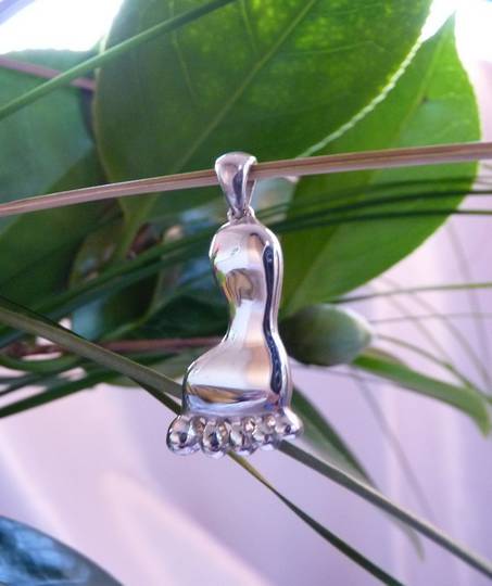 Solid Sterling Silver Foot Pendant